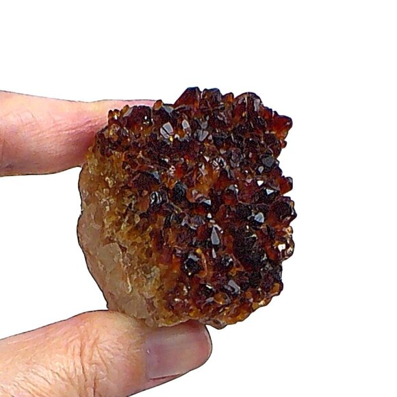 Brazilian Citrine Geode Crystal Cluster In Matrix - Picture 2 of 5